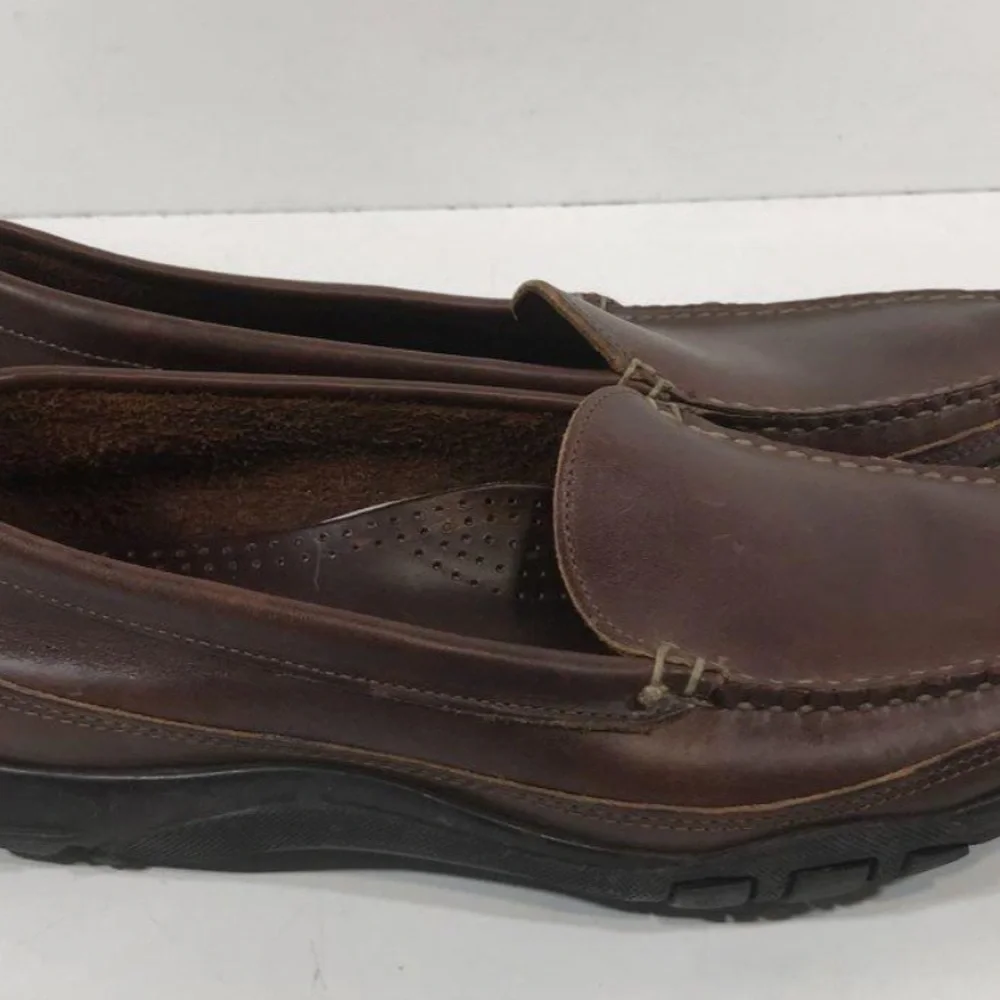 Men's Allen Edmonds Boulder Driving Moccasin Loafers Brown Leather Size 9.5D